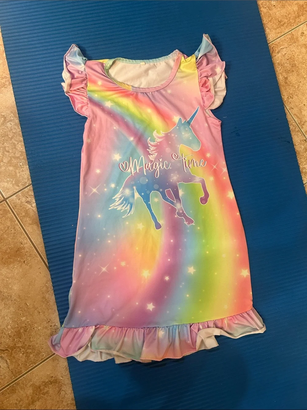Girls' Rainbow Unicorn Nightgown - Magic Time Pink